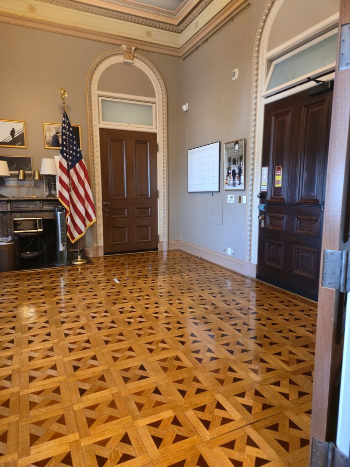 Historic room during floor restoration works
