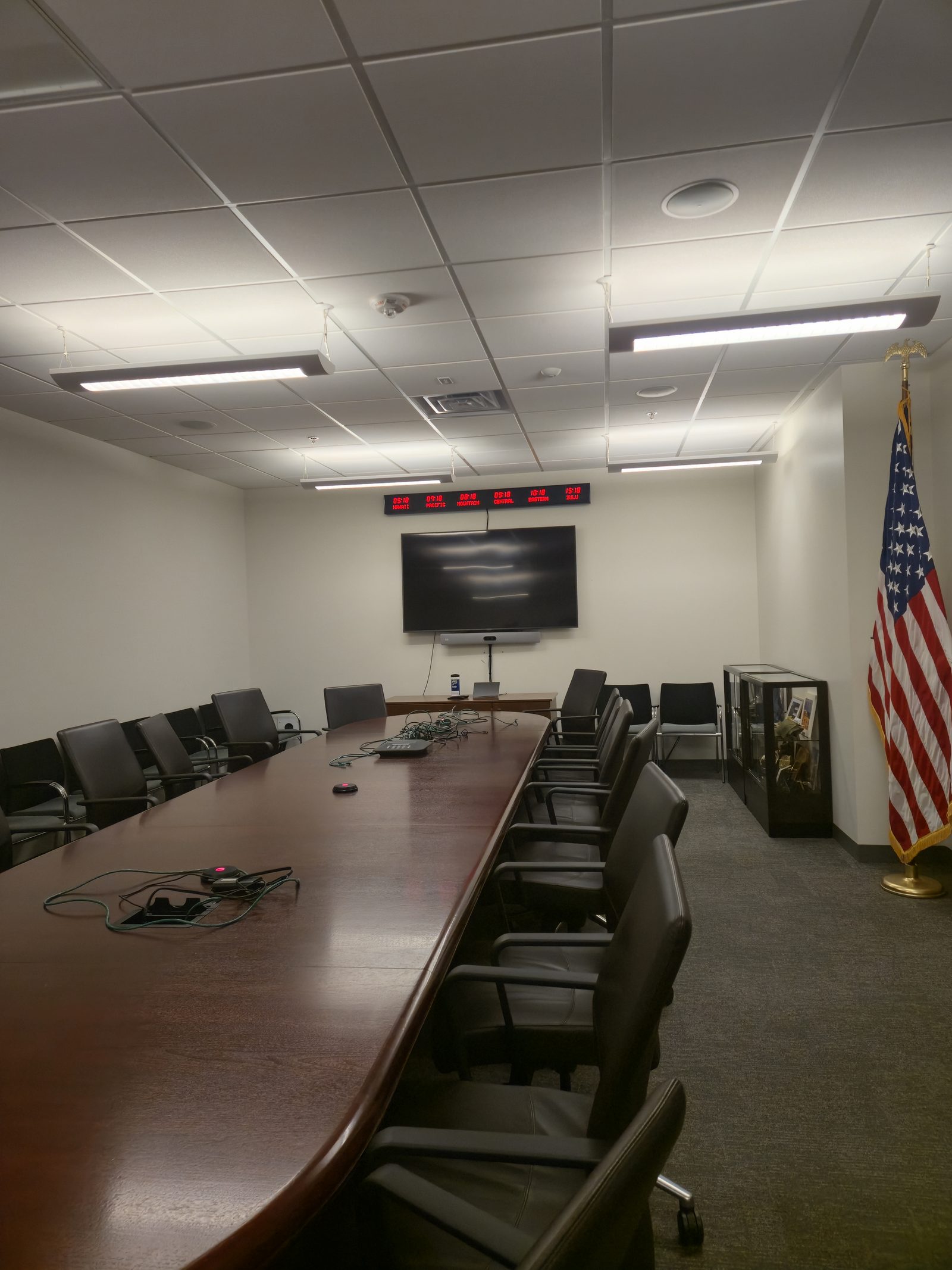 Completed conference room following interior fit-out
