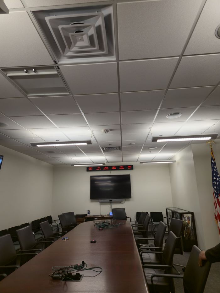 Conference room with completed window and interior finishes