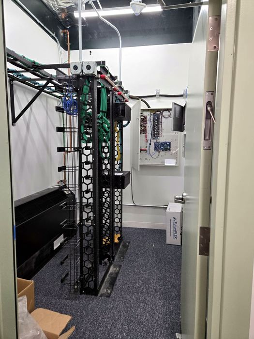 Structured cabling and rack build-out at a federal facility, equipment redacted